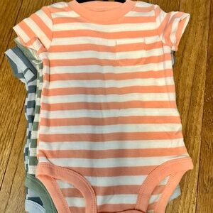 Carter's Peach and White Striped Bodysuit